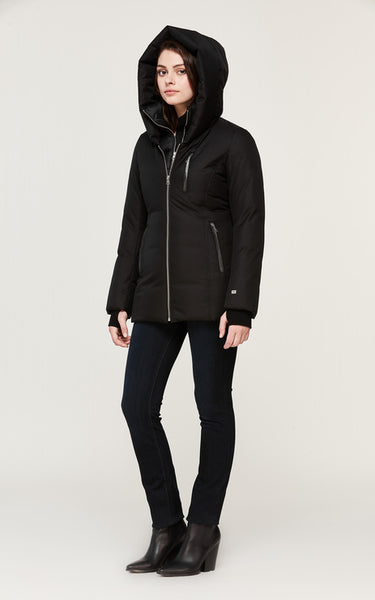 Soia&Kyo Fannia Hooded Hip-Length Brushed Down Coat