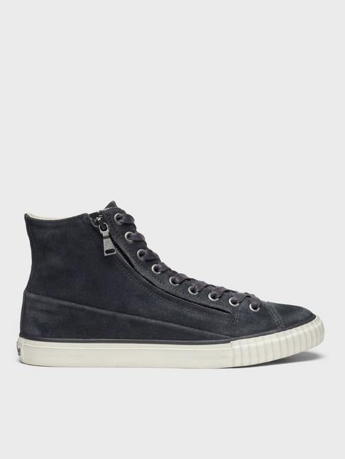 John Varvatos WASHED SUEDE DOUBLE ZIP MID TOP Lead manhattan casuals