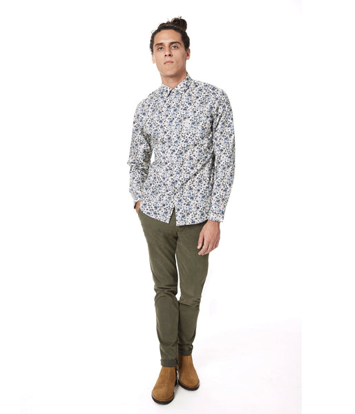Good Man Brand LS Print Shirt Off White Spider Floral