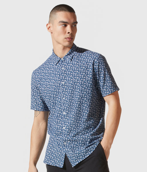 Good Man Brand Flex Pro Lite Jersey Printed S/S Soft Shirt - Lyon's Blue Daisy Pop