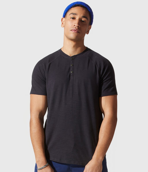 Good Man Brand SOFT SLUB JERSEY LEGEND HENLEY - Black