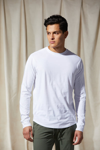 Good Man Brand LS Premium Jersey Crew Tee - White