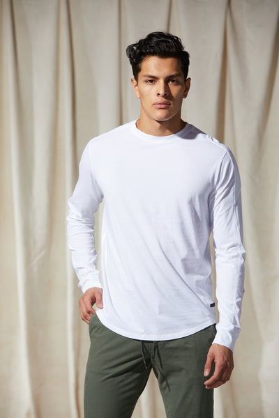 Good Man Brand LS Premium Jersey Crew Tee - White