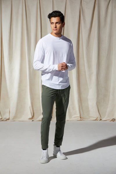 Good Man Brand LS Premium Jersey Crew Tee - White