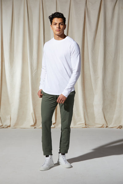 Good Man Brand LS Premium Jersey Crew Tee - White