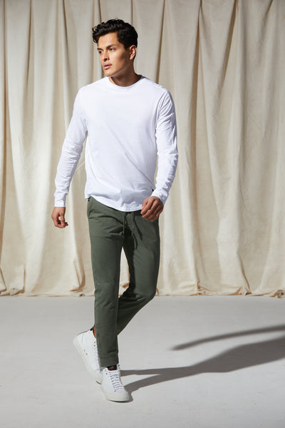 Good Man Brand LS Premium Jersey Crew Tee - White
