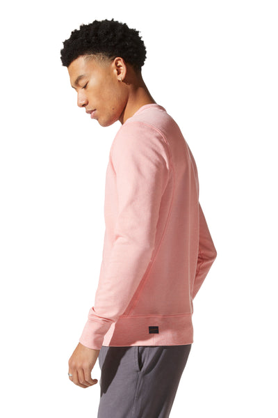 Good Man Brand White Marl French Terry Victory V-Notch Sweatshirt - Pink Icing