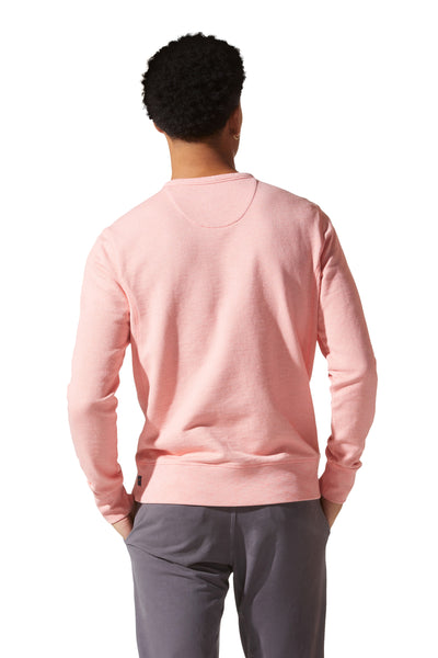 Good Man Brand White Marl French Terry Victory V-Notch Sweatshirt - Pink Icing