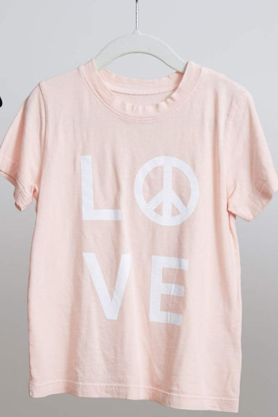 goodhYOUman Simba LOVE PEACE tee in cloud pink