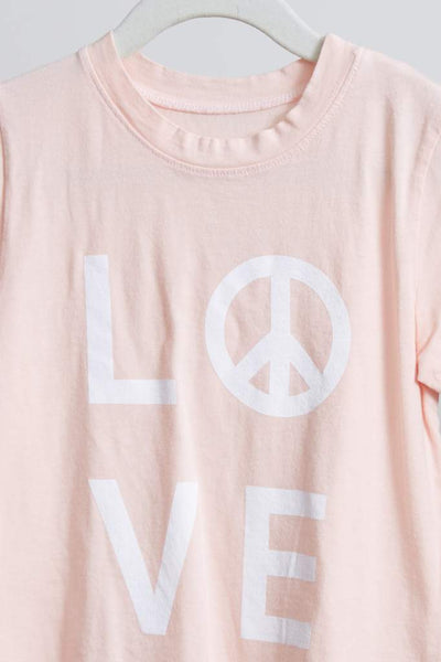 goodhYOUman Simba LOVE PEACE tee in cloud pink
