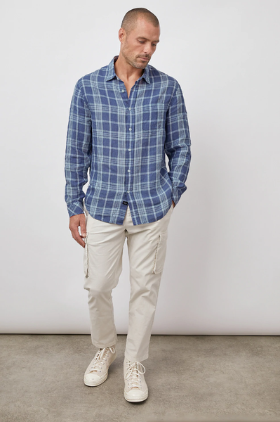 Rails Men's Havana L/S Shirt - Jade Steel