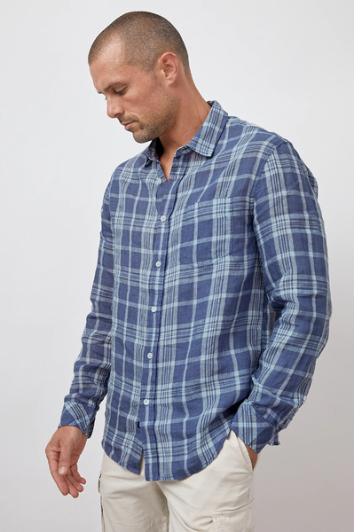 Rails Men's Havana L/S Shirt - Jade Steel