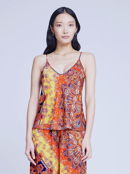 L'AGENCE Lexi Camisole in Multi Paisley Scarf
