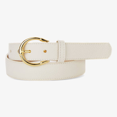 Brave Saiyan belt in Marble Napa with gold buckle