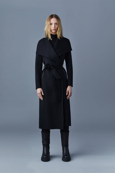 Mackage Mai-CN Light Wool Wrap Coat Black