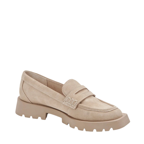 Dolce Vita Elias Sleek Chunky Sole Loafer in Dune Suede