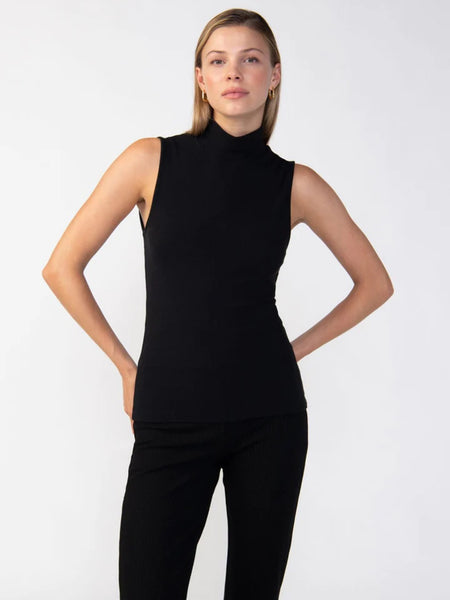 Sanctuary Essentials Sleeveless Mock Neck top Black
