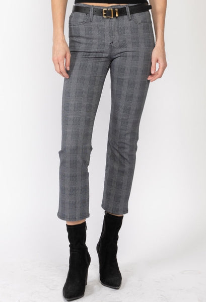 FRAME Le High Straight Jean in Noir Multi