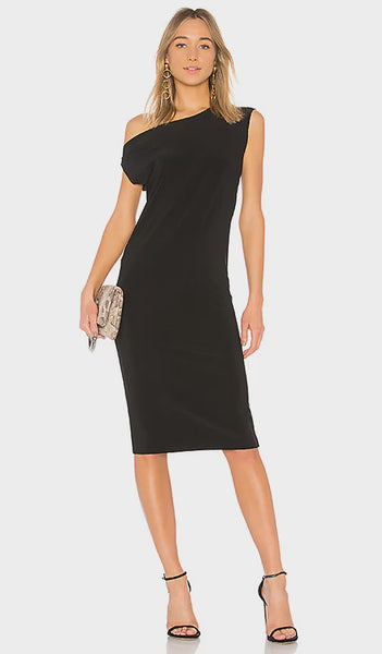 Norma Kamali Drop Shoulder Dress in Black