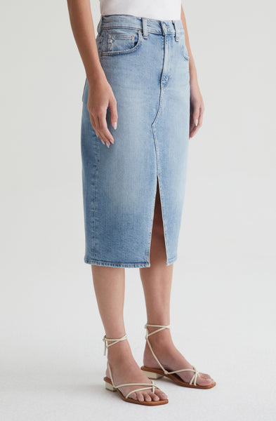 AG Alicia Comfort Stretch Below Knee Skirt in Eclipsed