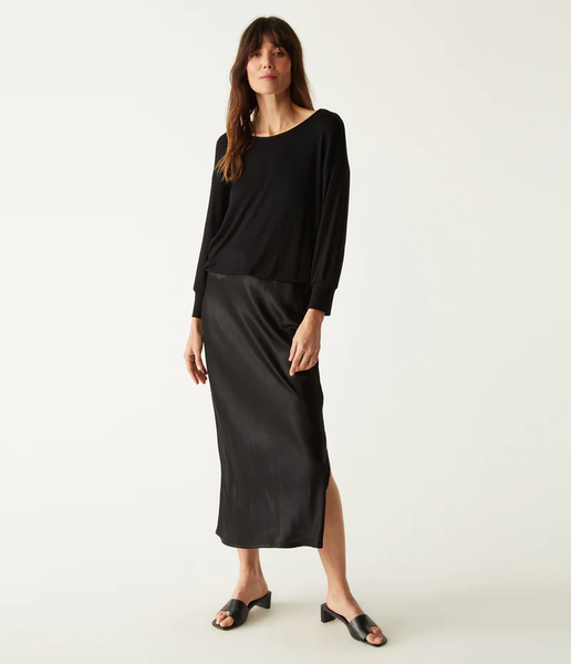 michael stars Nadia Two In One 3/4 Sleeve Dress in black