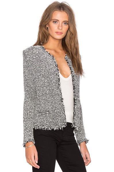IRO Azure Fringe Jacket - Black/Ecru