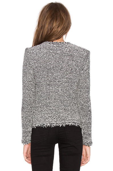 IRO Azure Fringe Jacket - Black/Ecru