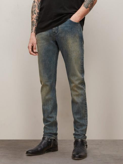 Men’s INDIGO 34” Waist Blue Denim Jorts Jeans Shorts Factory Faded Wrinkle  Wash