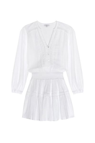 Rails Jasmine l/s linen dress in White Lace Detail