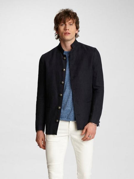 John Varvatos WILLY WASHED INDIGO PINSTRIPE JACKET Dark Navy