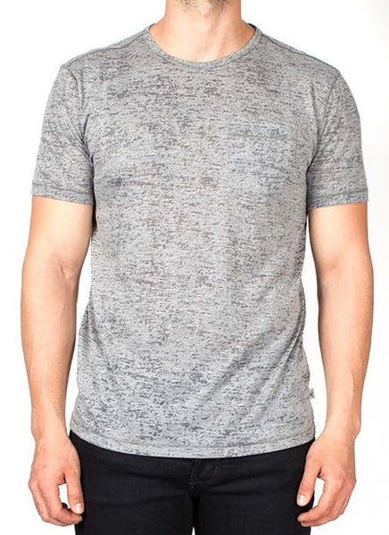John Varvatos S/S Burnout Crew - Grey Heather