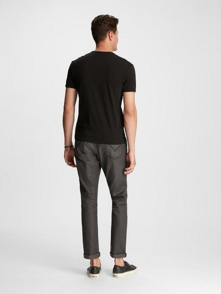 John Varvatos S/S Eyelet Placket Tee - Black