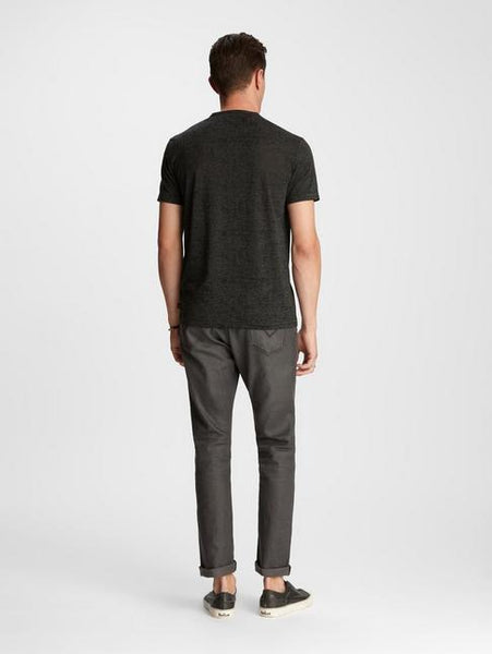 John Varvatos S/S Burnout Crew - Charcoal Heather