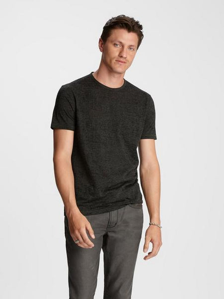 John Varvatos S/S Burnout Crew - Charcoal Heather