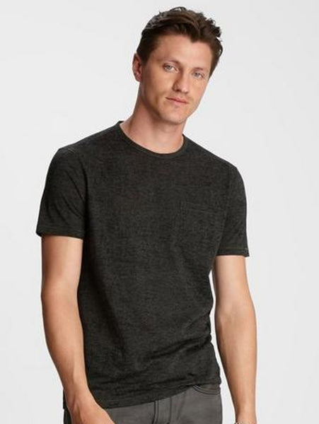 John Varvatos S/S Burnout Crew - Charcoal Heather