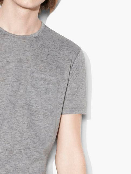 John Varvatos S/S Burnout Crew - Grey Heather