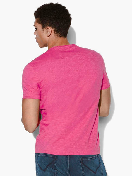 John Varvatos MILES S/S SLUB V-NECK  - Azalea
