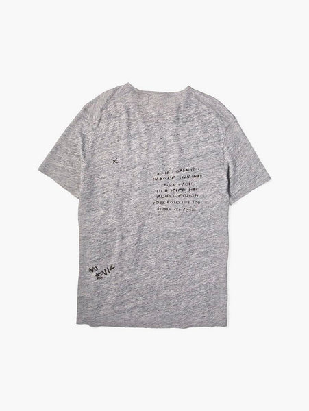 John Varvatos S/S LINEN ART CREW WITH DRAWINGS