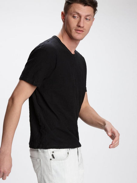 John Varvatos MORRISON S/S CRINKLE CREW Black
