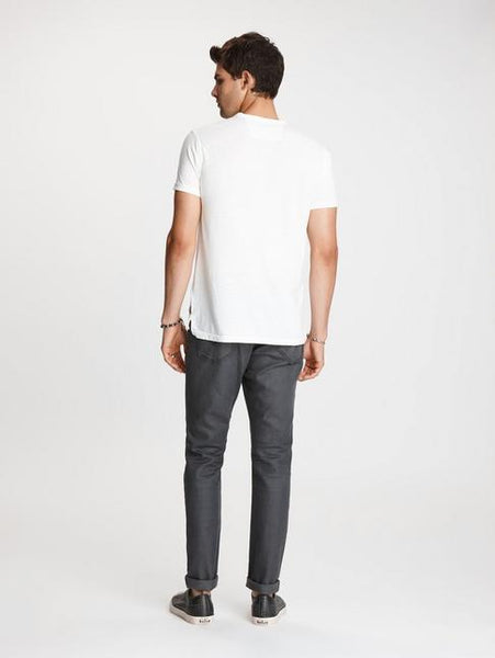 John Varvatos Duke S/S HENLEY BURNOUT Tee -  Salt