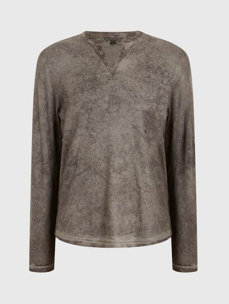 John Varvatos ASH  Grommet Henley - Nickel Grey