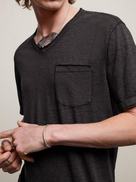 John Varvatos Davis V-Neck T - Charcoal Heather