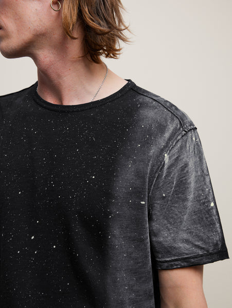 John Varvatos Jasper Crew Neck Tee w/ Spray Splatter - Black