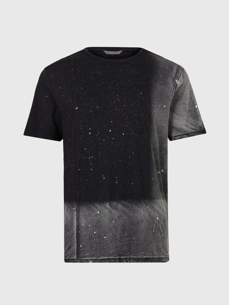 John Varvatos Jasper Crew Neck Tee w/ Spray Splatter - Black