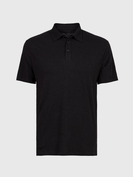 John Varvatos Victor SS Slub Peace Polo - Black