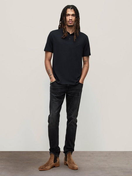 John Varvatos Victor SS Slub Peace Polo - Black