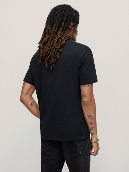 John Varvatos Victor SS Slub Peace Polo - Black