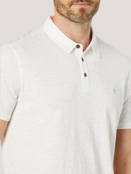 John Varvatos Victor SS Slub Peace Polo - Salt
