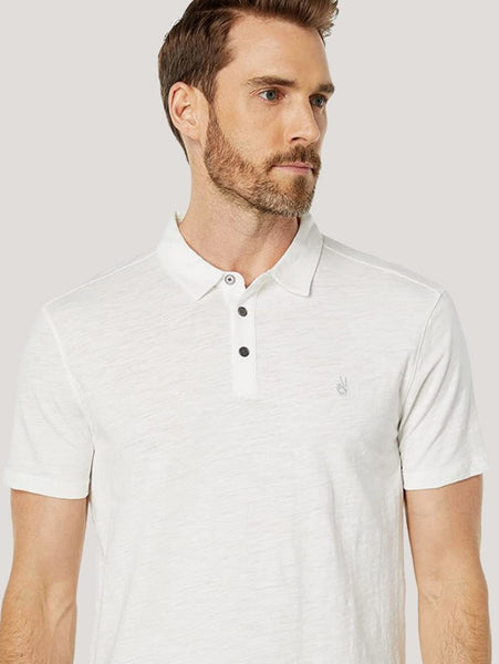 John Varvatos Victor SS Slub Peace Polo - Salt