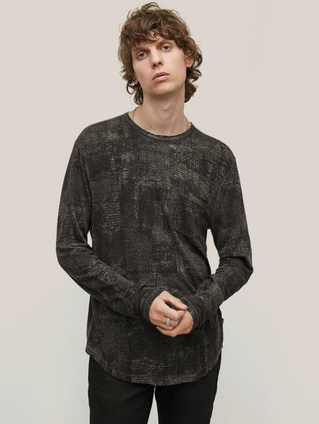 John Varvatos ATKINS L/S Crew - Med Grey